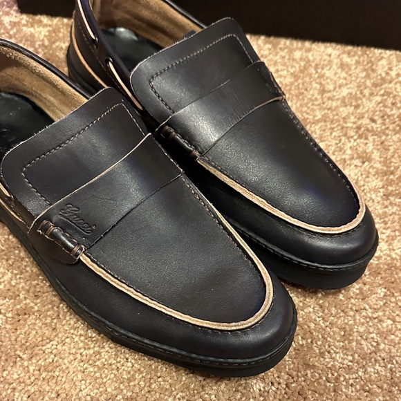 Gucci Men\'s Black Leather Slip-On Loafers main image 8
